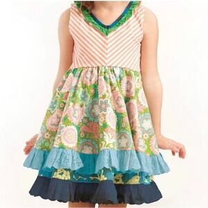 Matilda Jane Girls Wonderful Parade Cake Walk Layered Tank Dress Multicolor SZ 8